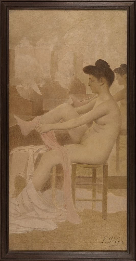Ballerina nel suo camerino che indossa i collant - Museo delle Belle Arti della città di Parigi